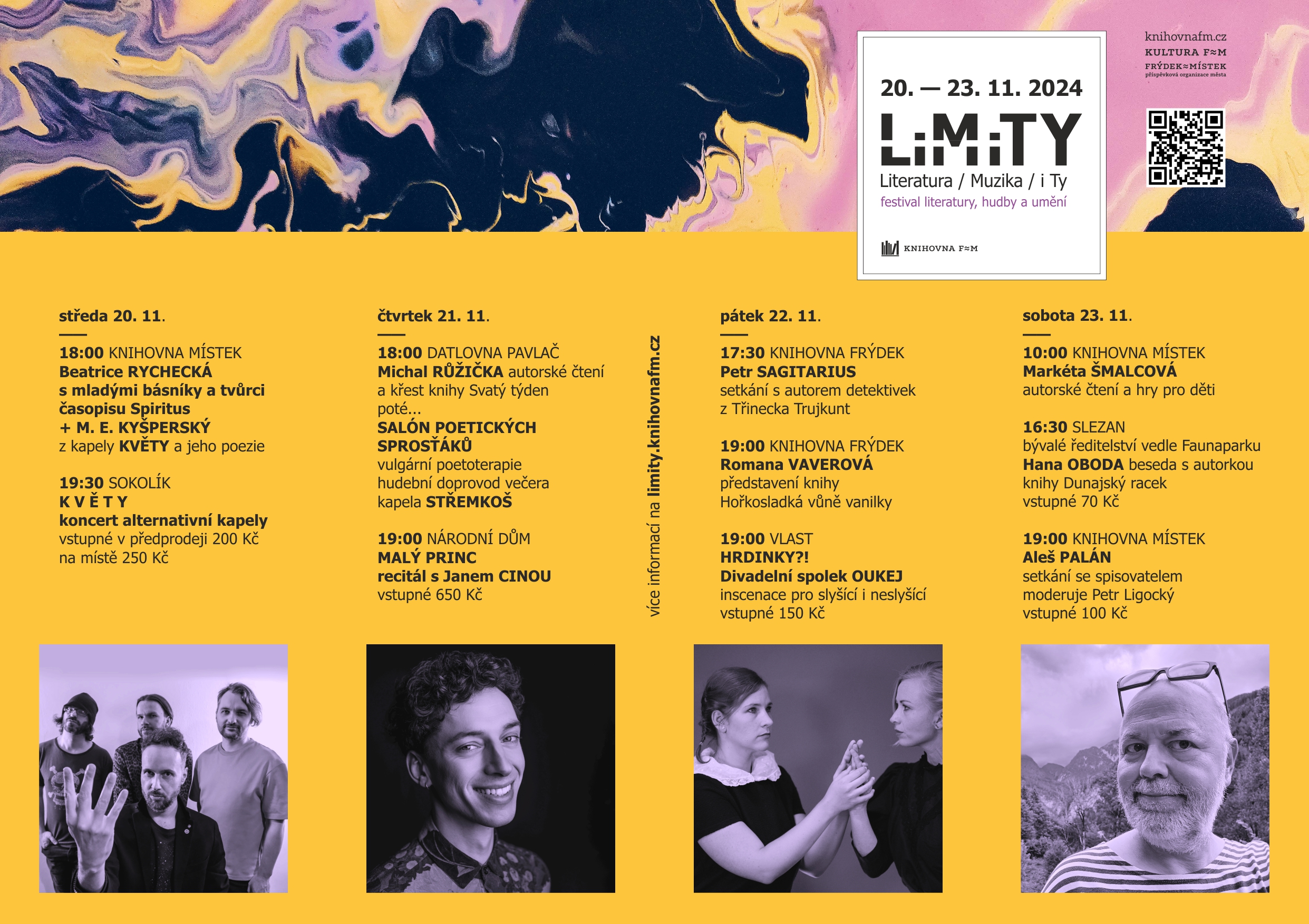Plakát s programem festivalu LiMiTY ročník 2024